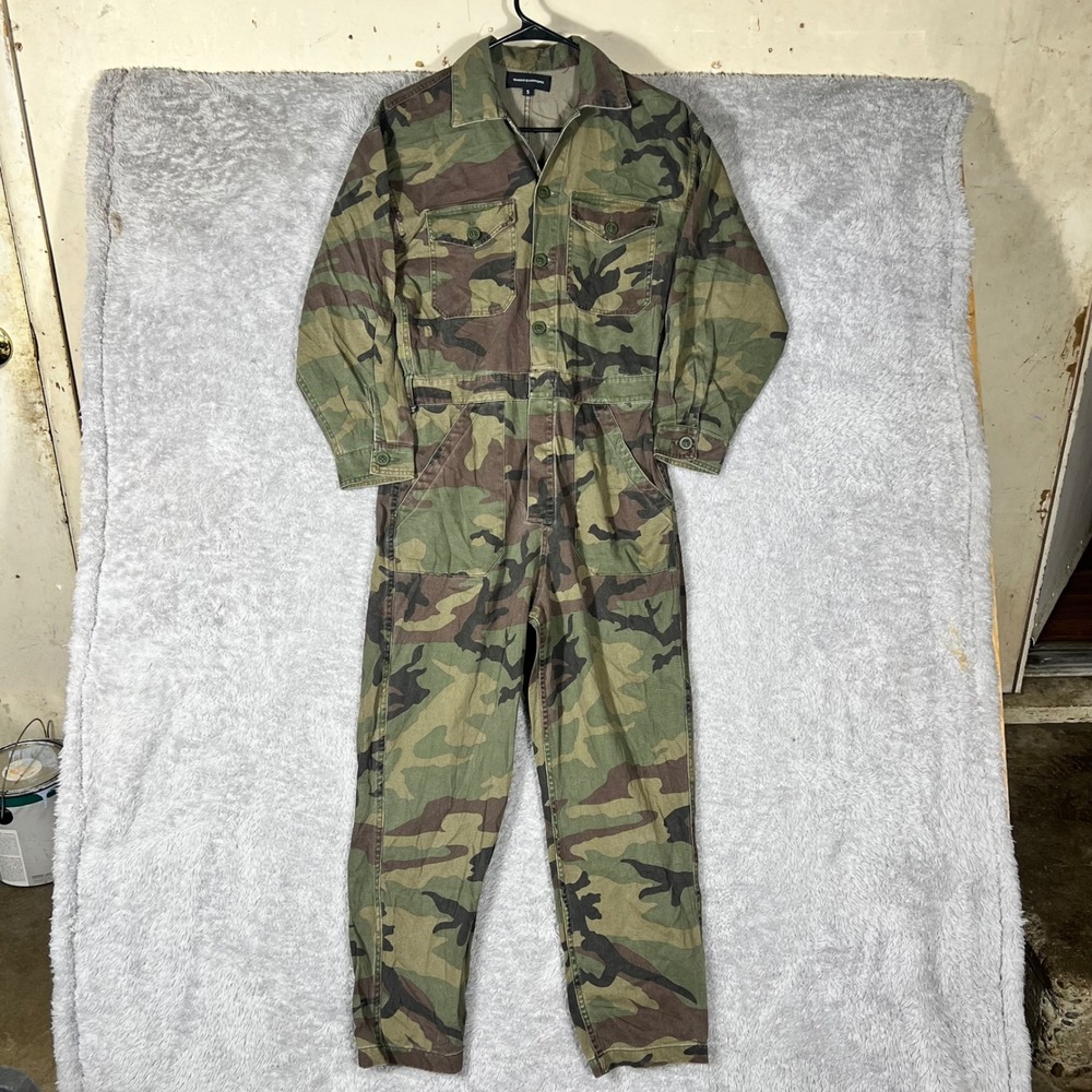 Smoke & Mirrors Camo Utility Jumpsuit Small Woodland Camouflage Coveralls Mens